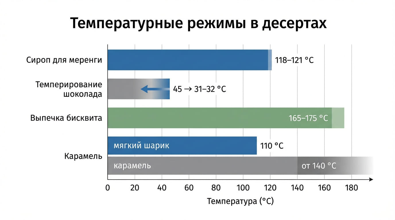 температурные режимы в десертах