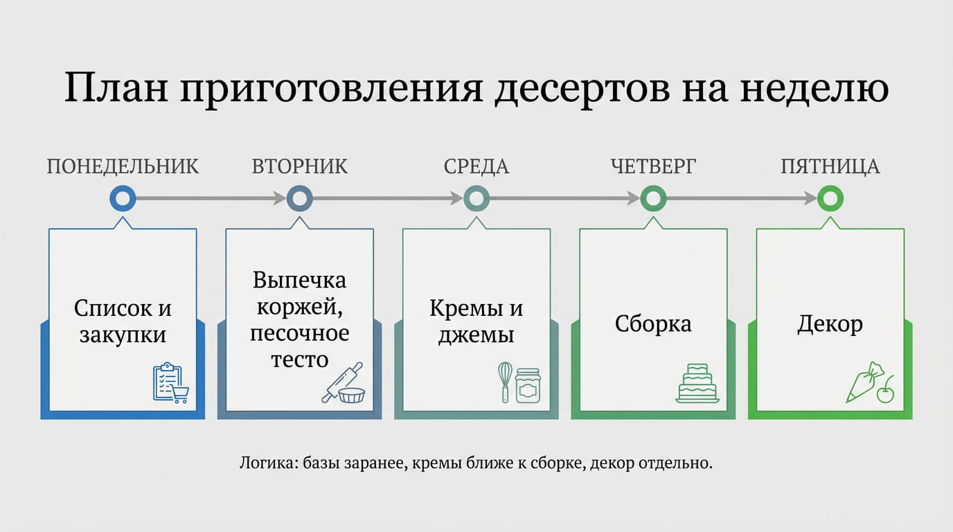 план приготовления десертов на неделю
